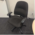 Black Fabric Office Task Chair w/ Adjustable Arms